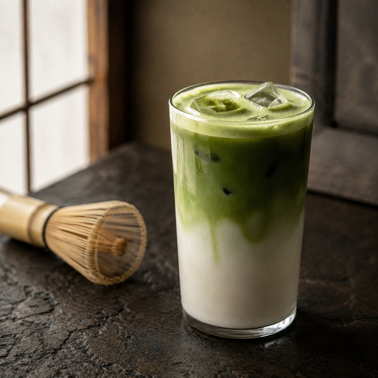 Iced matcha latte